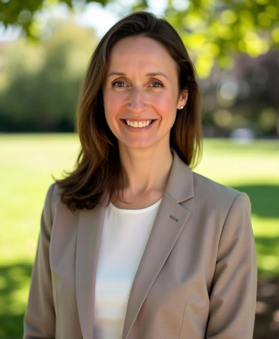 a woman smiling at camera