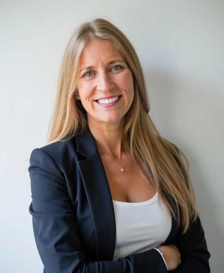 a woman smiling at camera