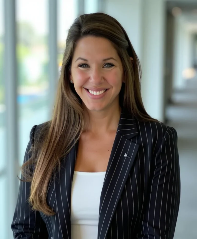 a woman smiling at camera
