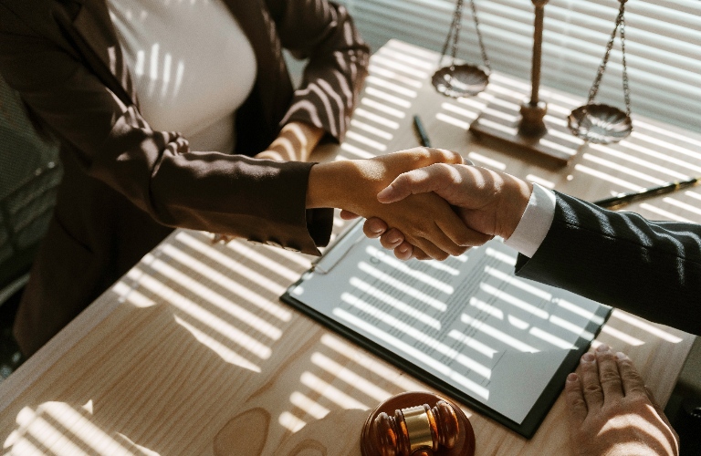 Man and woman are shaking hands