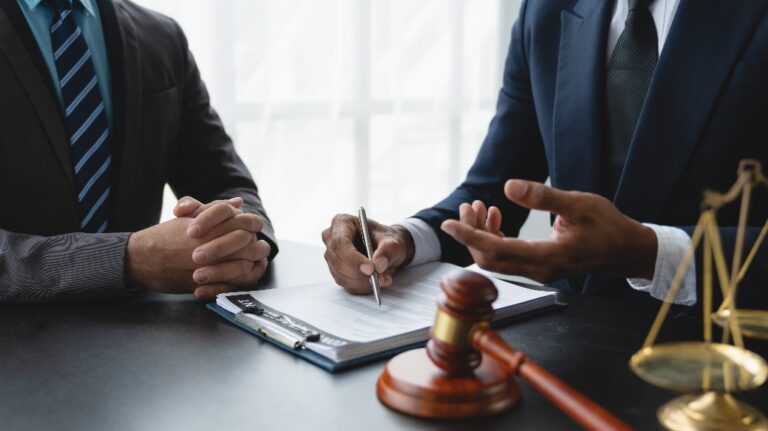 Lawyer is consulting client