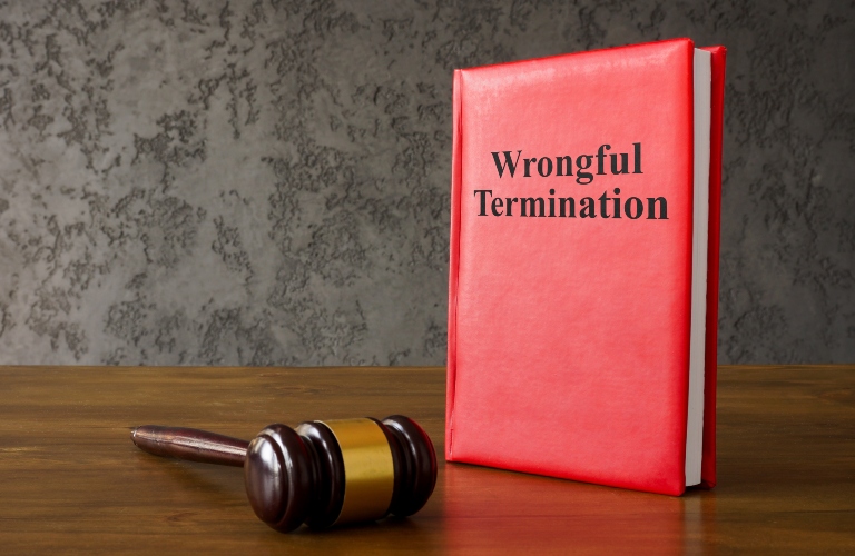 Rules about wrongful termination and a gavel